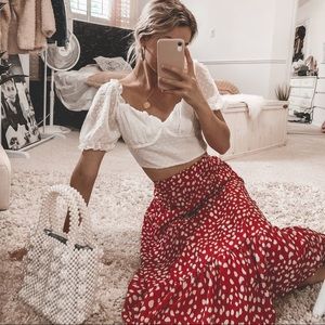Polka dot skirt (orange/red)